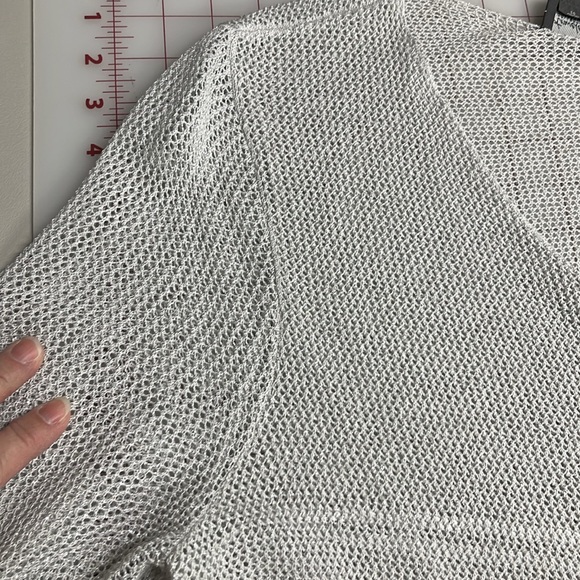 CHICO'S NWT Travelers Silver Metallic Open Front Party Evening Duster Cardigan L - Picture 5 of 16